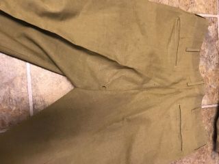 WW2 US Army Man ' s Uniform Complete Wool 34x31 Pant 15x32 Shirt 7