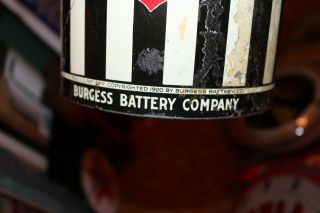Rare Vintage c.  1920 Burgess Battery Batteries Gas Oil Metal Display Sign 10