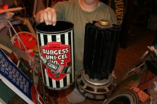 Rare Vintage c.  1920 Burgess Battery Batteries Gas Oil Metal Display Sign 9