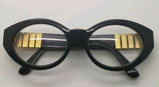 Rare Vintage Gianni Versace Sunglasses Mod 480/b Col 852 Black W/ Case Exclusive