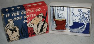 Vintage No.  750 Fishlove Tootsietoy If You Gotta Go Wwii Toilet