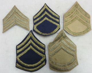 Set Of 5 Cbi Theater Made Us Army Sergeant Stripes Patches China Burma India