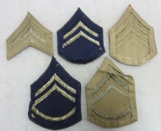 Set of 5 CBI Theater Made US ARMY SERGEANT STRIPES PATCHES CHINA BURMA INDIA 2