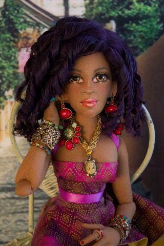 Rhona Angelina A 21 " Ooak Vintage Inspired Aa Ethnic Lady Art Doll By Gayle Wray