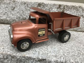 Vintage 1957 Tonka Bronze Hydraulic Dump Toy Truck Pressed Steel