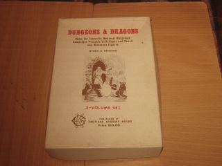 Dungeons & Dragons 3 Volume Box Set 1974 Tactical Studies Rules Complete Rare