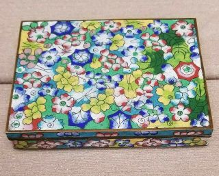 Antique Chinese Cloisonne Mille Fleur Divided Box 19th C.