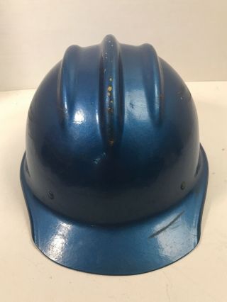 Vintage Bullard 502 Fiberglass Hard Hat Cap w/ Liner Painted Blue 2