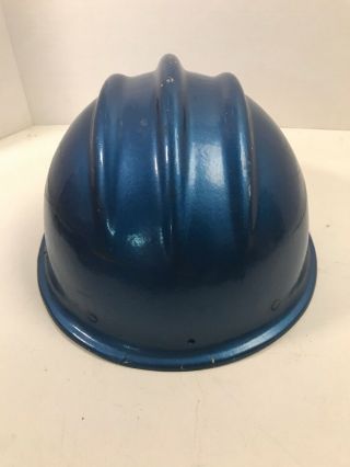 Vintage Bullard 502 Fiberglass Hard Hat Cap w/ Liner Painted Blue 3
