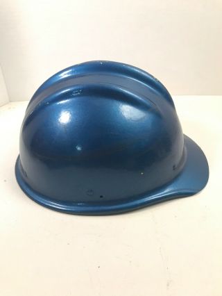 Vintage Bullard 502 Fiberglass Hard Hat Cap w/ Liner Painted Blue 4