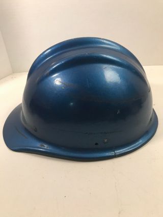 Vintage Bullard 502 Fiberglass Hard Hat Cap w/ Liner Painted Blue 5