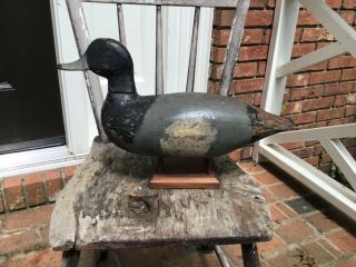 Antique Vintage Old Wooden Waylon Baum Nc Bluebill Duck Decoy