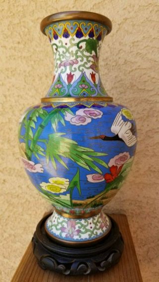 Antique Chinese Cloisonne Vase with Cranes,  19th Century 6