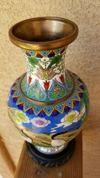 Antique Chinese Cloisonne Vase with Cranes,  19th Century 7