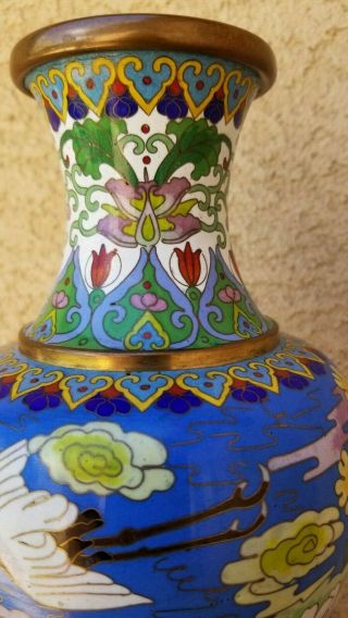 Antique Chinese Cloisonne Vase with Cranes,  19th Century 8