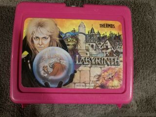 80s Vintage Thermos Labyrinth Lunch Box David Bowie With Thermas