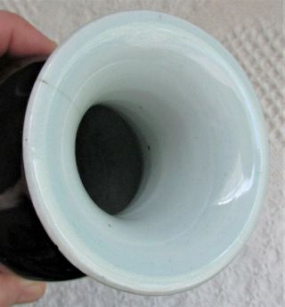 Antique Chinese Mirror Black Porcelain Vase 5
