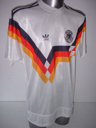 West Germany Matthaus Shirt Jersey Soccer Trikot Adidas Large World Cup Vintage 2