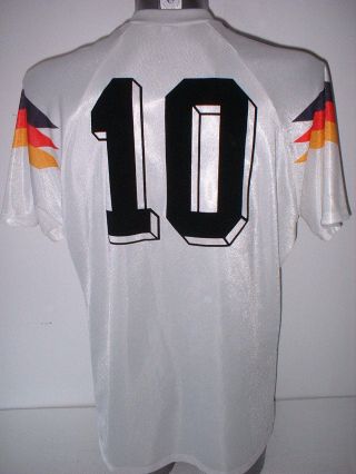 West Germany Matthaus Shirt Jersey Soccer Trikot Adidas Large World Cup Vintage 3