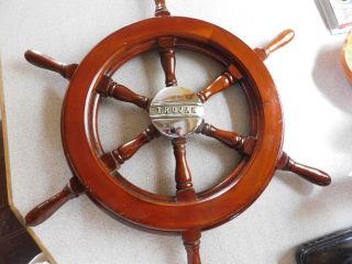 Vintage Trojan Wood Ship Wheel