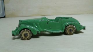 Vintage Cast Iron Toy Green Paint Car With Balloon Tires