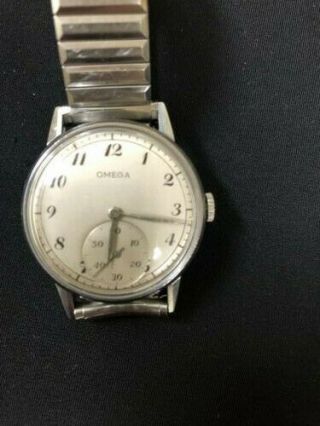 Omega Wrist Watch Men Antique Vintage Men Caliber R17.  8 1940 Very Rare Authentic