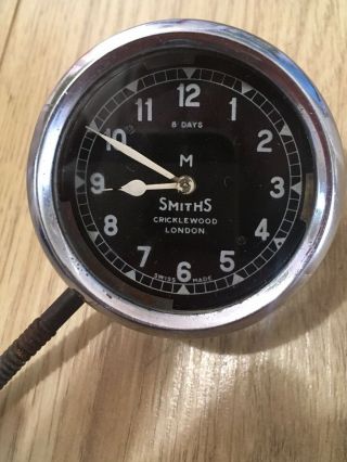 Vintage Smiths M Cricklewood 8 Days Clock 2 Inch Ajs Ariel Bsa Brough Norton