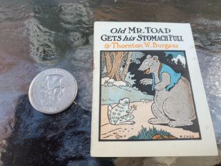 Antique Thornton Burgess Cracker Jack Sized Book - Old Mr.  Toad - 1914