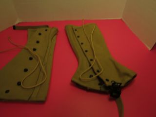 Vintage Set 1943 Wwii Us Army Tan Canvas Leggings Spats 24662 Military