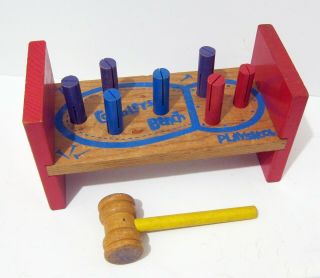 Playskool Cobblers Bench - Vintage Wood - Complete With Hammer