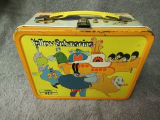 Vintage The Beatles 1968 Yellow Submarine Metal Lunchbox