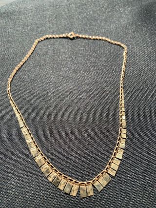 Vintage 9ct Gold Cleopatra Egyptian Style Necklace Fine Chain Hallmarked