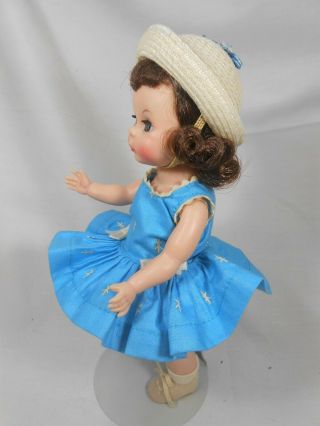 Vintage Madame Alexander Kins in HTF Blue Sundress,  Correct Hat & Shoes - CUTE 4