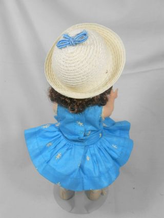 Vintage Madame Alexander Kins in HTF Blue Sundress,  Correct Hat & Shoes - CUTE 5