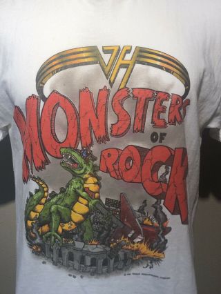 VTG 1988 Van Halen Monsters Of Rock 50/50 Soft - thin Concert Tee - XL 2