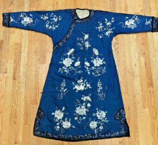 Antique Vintage Chinese Hand Embroidered Robe Kimono China
