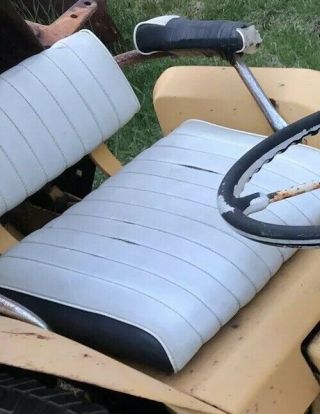 Vintage Allis Chalmers white Garden Tractor Lawnmower Seat 2