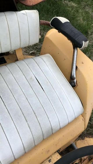 Vintage Allis Chalmers white Garden Tractor Lawnmower Seat 4
