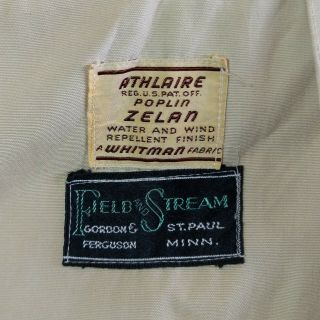 Vintage 1930s 1940s Field and Stream Athlaire Poplin Windbreaker Jacket 38 9