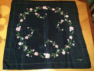 Made Exclusively By Pavlova Vintage Black Color Ladies Silk Scarf