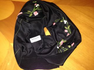MADE EXCLUSIVELY BY PAVLOVA VINTAGE BLACK COLOR LADIES SILK SCARF 2