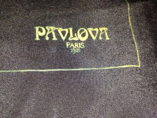 MADE EXCLUSIVELY BY PAVLOVA VINTAGE BLACK COLOR LADIES SILK SCARF 4