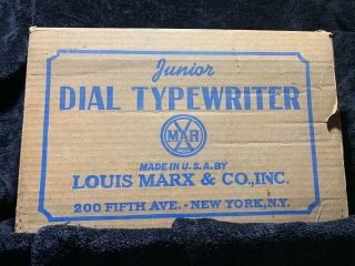 Very Early Marx Junior Dial Typewriter In With Box