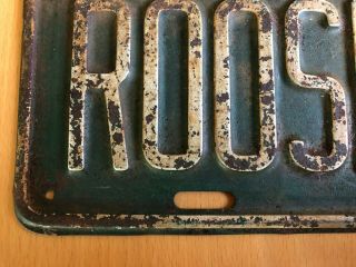 Vintage Roosevelt Metal License Plate Tag Topper 12 