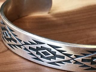 Vintage Kabana Southwestern Sterling Silver 925 Rug Design Men’s Cuff Bracelet 6