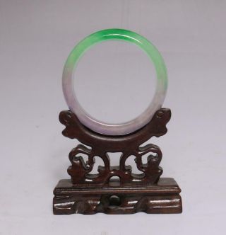 Perfect Rare Chinese Carved Natural Jadeite Bracelet Bangle 5.  8cm (e227)