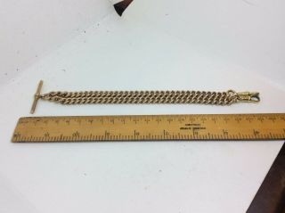 Antique Victorian 9ct Rolled Gold Double Albert Chain Pocket Watch Fob 6