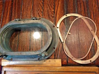Vintage Oval Wilcox Crittenden Cast Bronze 5 " X9 " Porthole W/trim Ring & Screen