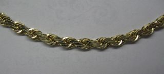 $1800 Rare 14k Solid Gold 18 " Flat Rope 3.  5mm Necklace Chain 15.  7 Grams Strong