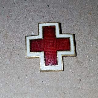 Ww2 Era American Red Cross Volunteer Pin - Cut Out Red Cross - F